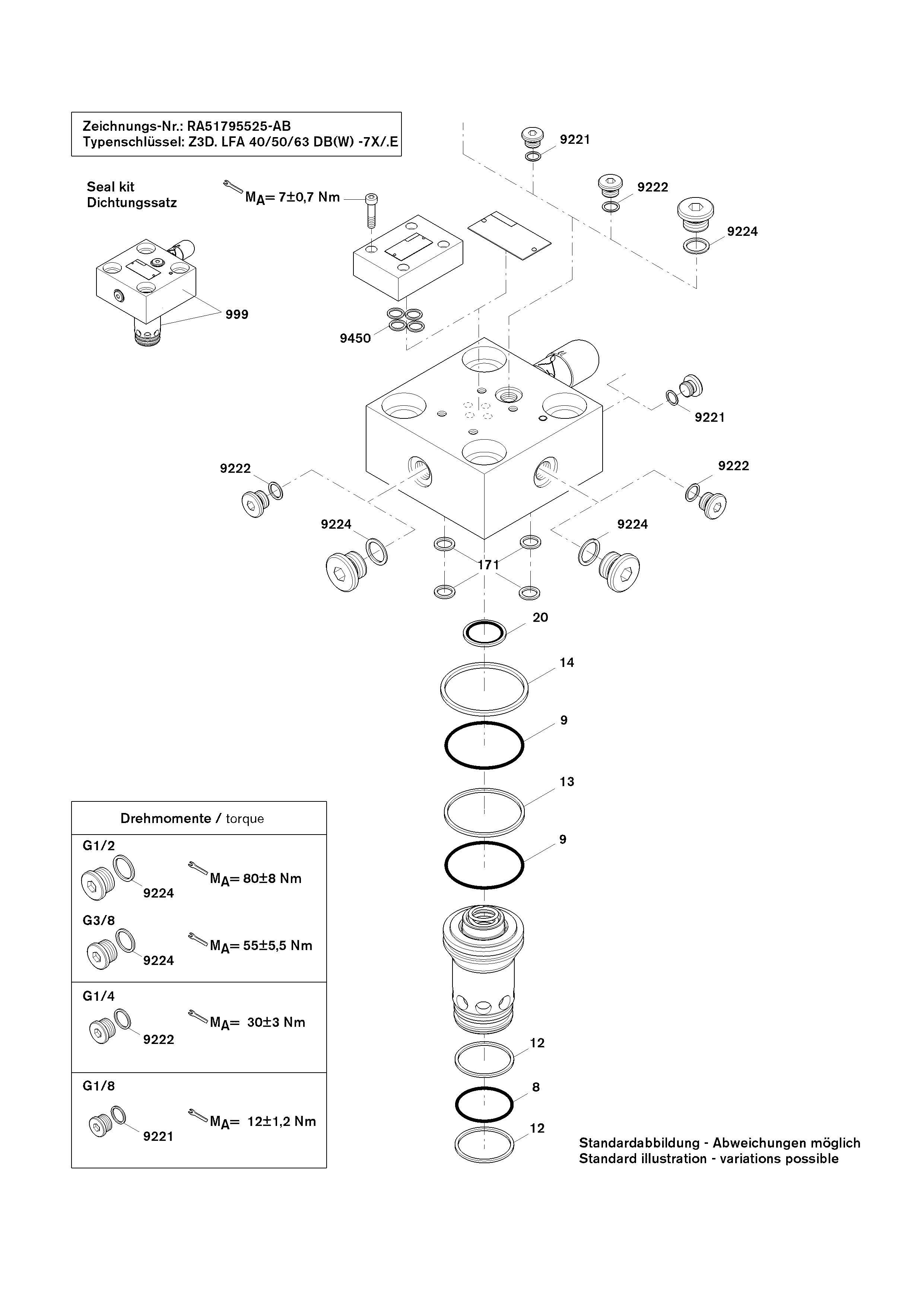 Spare parts exploded drawing